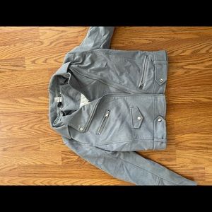 Gray moto suede jacket